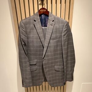 Ted Baker Gray Checkered Suit
